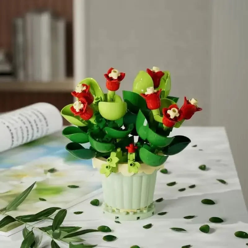 DIY Mini Flower Building Block Kit – Everlasting Desktop Decor