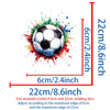 Iron-on patches featuring a soccer ball splash design, with dimensions of 6cm and 22cm.