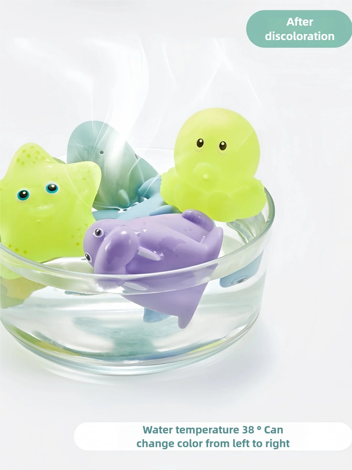Turtle Water Play Bath Toy Set with Net and Squeeze Animals