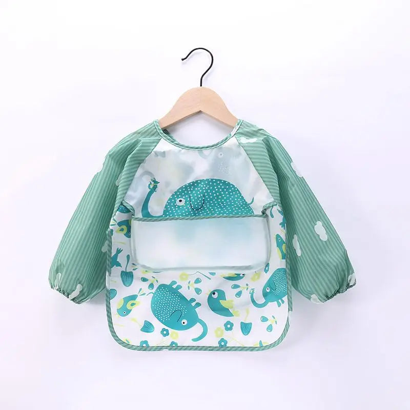 Waterproof Long Sleeve Baby Bib with Full Sleeve Protection