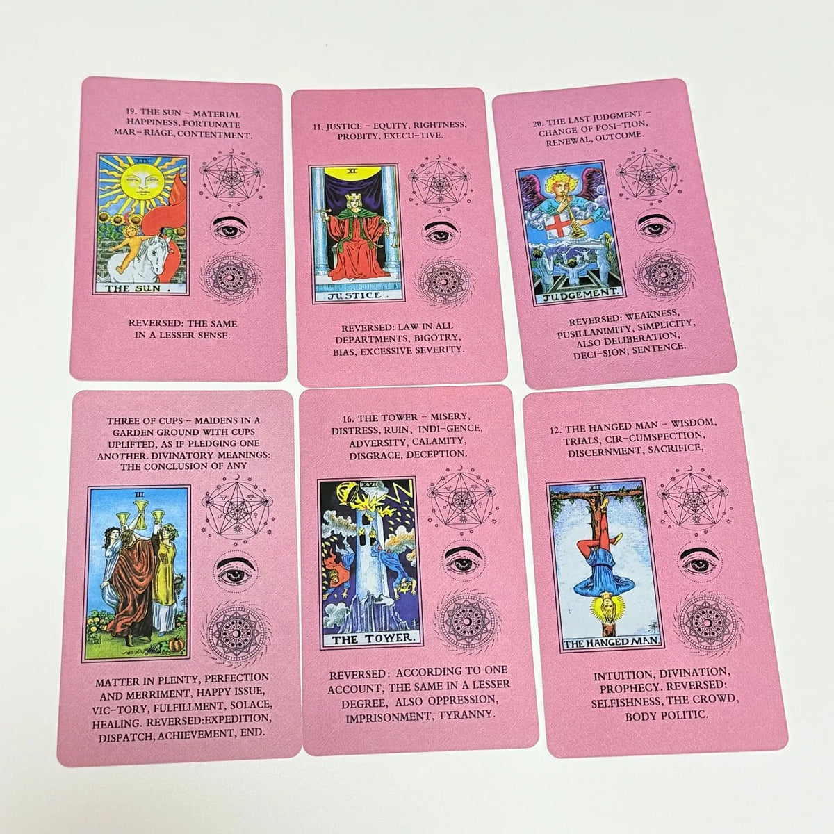 Pink Rider-Waite Tarot Cards – 78-Card English Deck with Keywords
