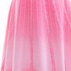 Pink princess ball gown dress with vertical white lace detailing