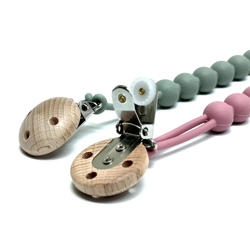 Baby Pacifier Clip with Silicone Teething Beads