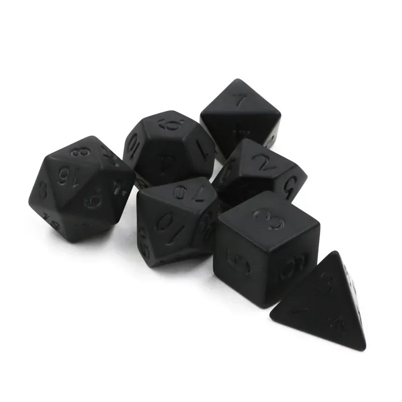 Matte Black Polyhedral Dice Set (7-Piece)