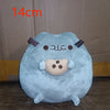 Light blue anime-inspired plush cat doll with horns and a cute face
