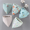 Cotton Waterproof Baby Bibs with Absorbent Bandana (5-Pack)