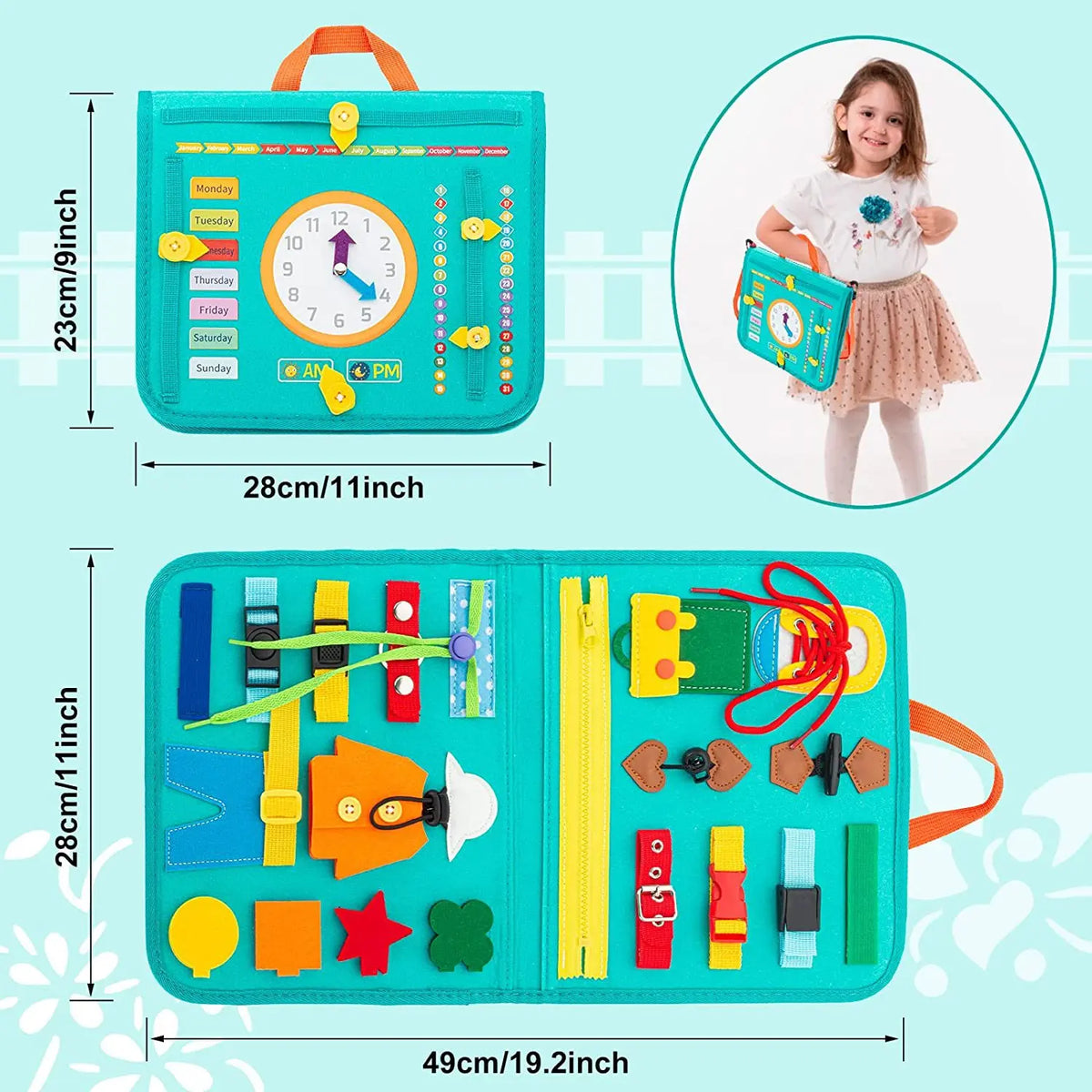 Montessori Busy Board for Toddlers – Sensory Learning & Fine Motor Skills Activity Board