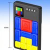 Portable handheld slide puzzle game with colorful blocks and a screen for entertainment