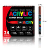 A set of acrylic marker brushes with various colors and flexible tips for art projects
