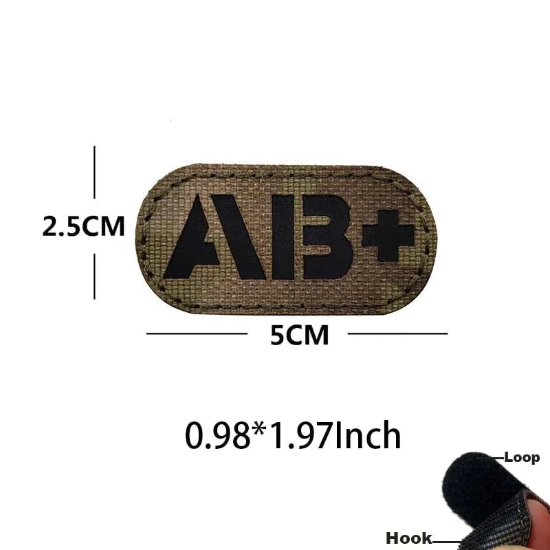 Blood Type Tactical Patches with Glow-in-the-Dark Design