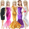 A set of five handmade casual doll outfits featuring various colors and styles for 1/6 scale dolls.