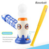 Automatic baseball pitching machine with a yellow bat and white balls