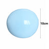 A light blue, spherical squishy stress relief toy with a 10cm height measurement.