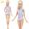 Fashion Doll Outfit Set – Wave Point Dress & Denim Grid Skirt for 11.5–12 Inch Dolls