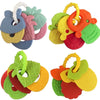 Fruit-Shaped Silicone Baby Teether with Rattle