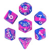 A set of silicone polyhedral dice, including a d6, d8, d10, d20, and d12, with a pouch.