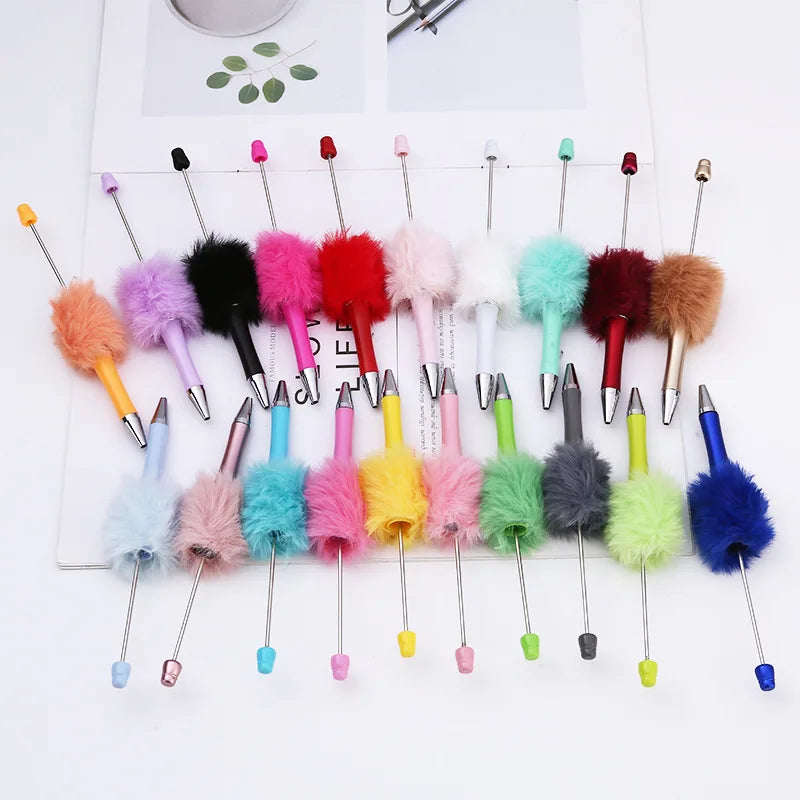 DIY Plush Bead Pens – Set of 20 Colorful Handmade Ballpoint Pens
