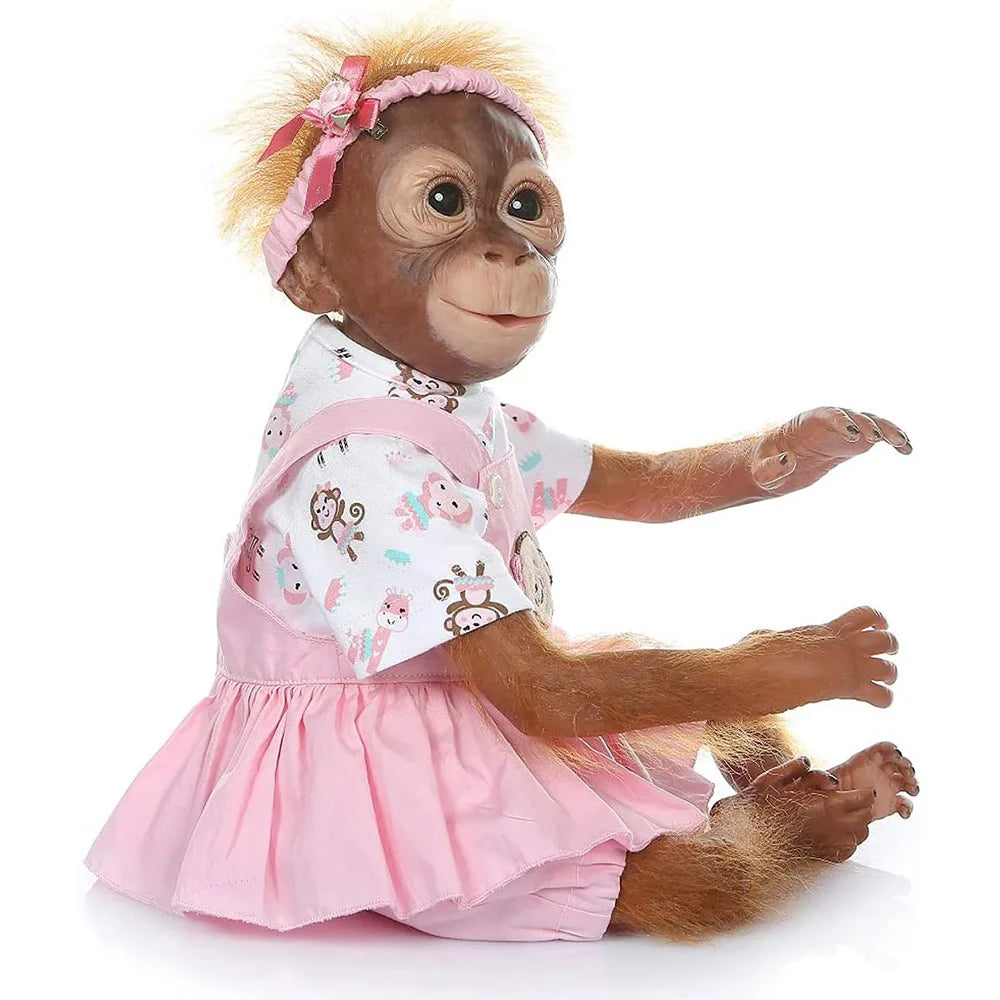 Realistic Silicone Monkey Reborn Doll – 50cm Lifelike Baby Ape