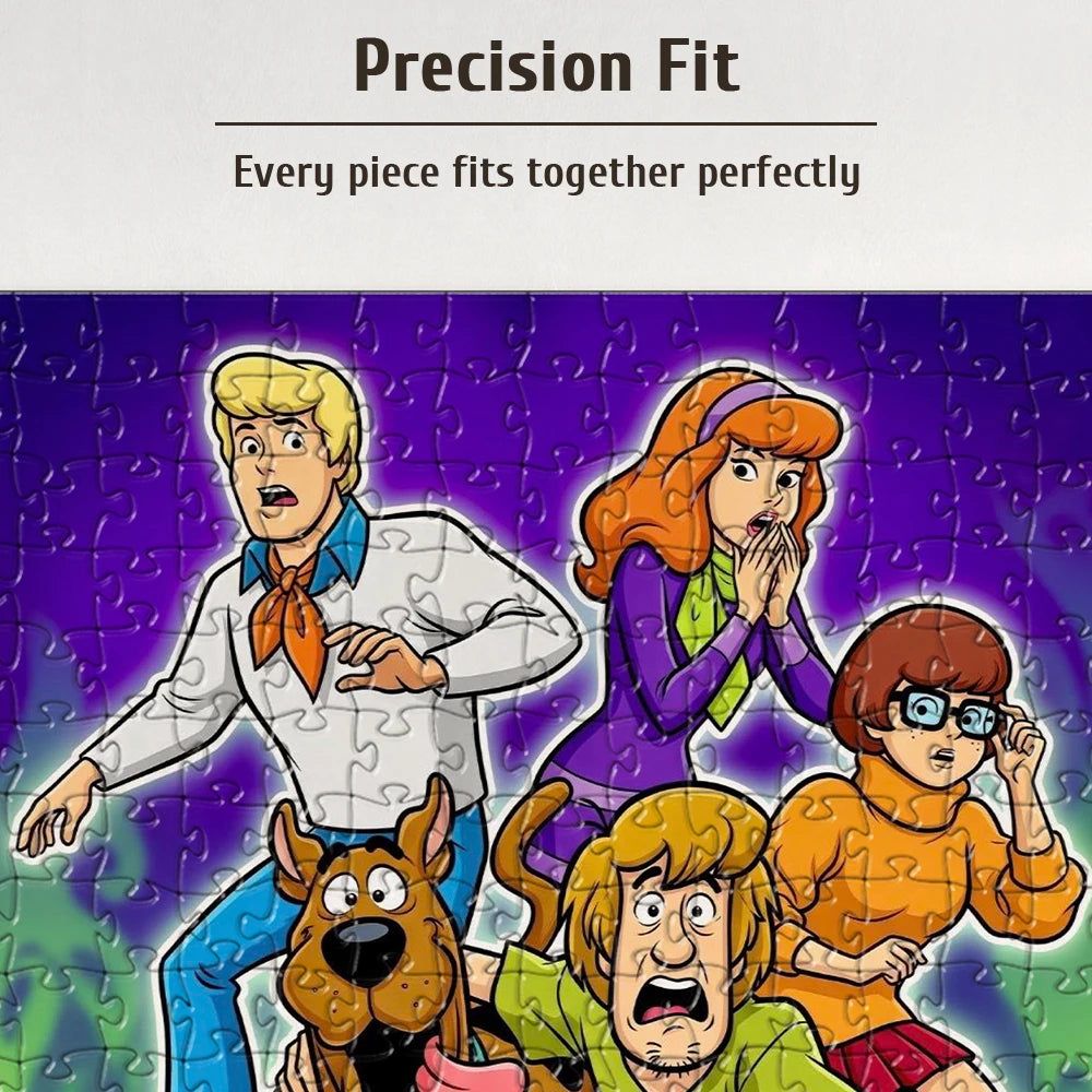 A jigsaw puzzle featuring characters from Scooby-Doo Mystery Inc. including Shaggy, Scooby, and Daphne.