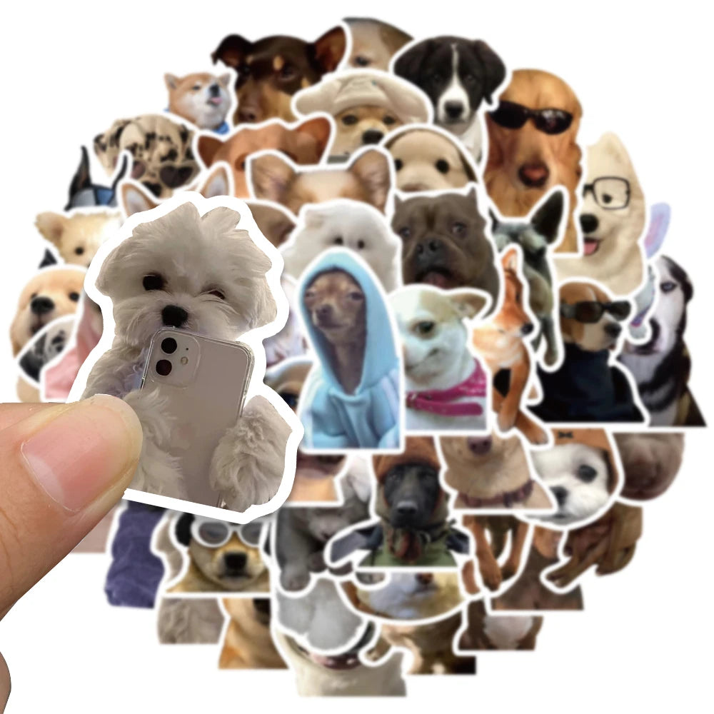 Kawaii Cat & Dog Meme Sticker Pack – Funny Decals for Laptops, Skateboards & Scrapbooks