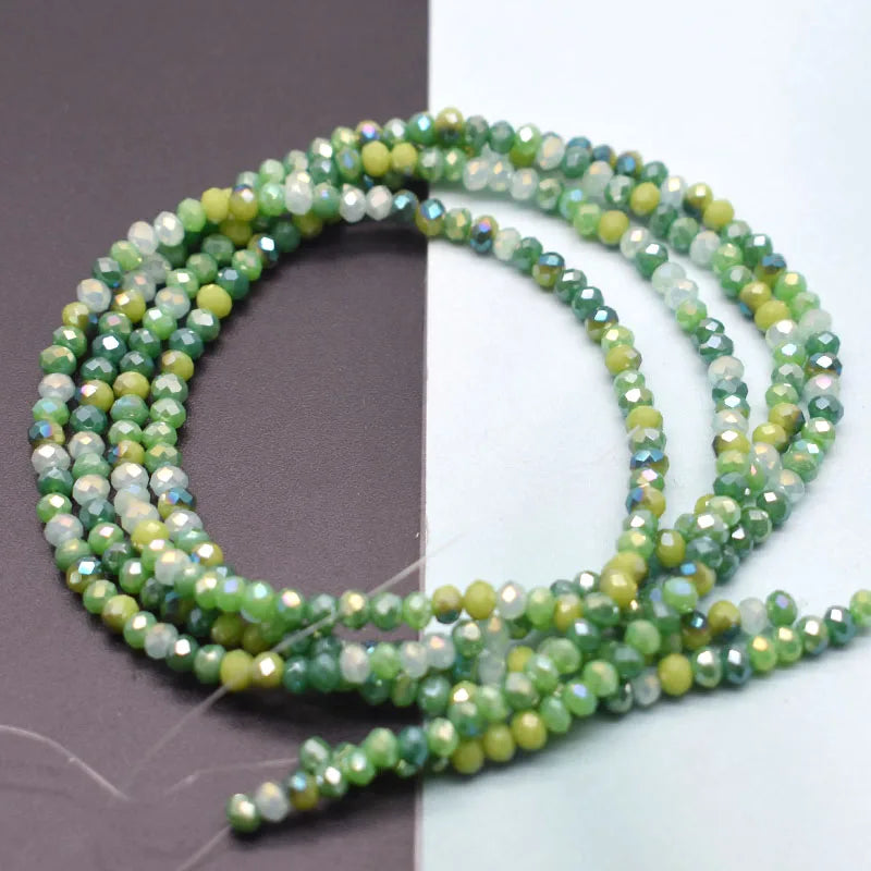 Mixed-Color Rondelle Glass Beads for Jewelry Making
