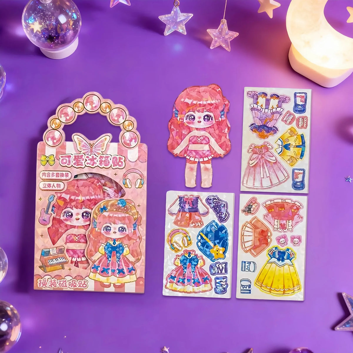 3D Magnetic Dress-Up Doll Set with Stand & Mix-and-Match Outfits