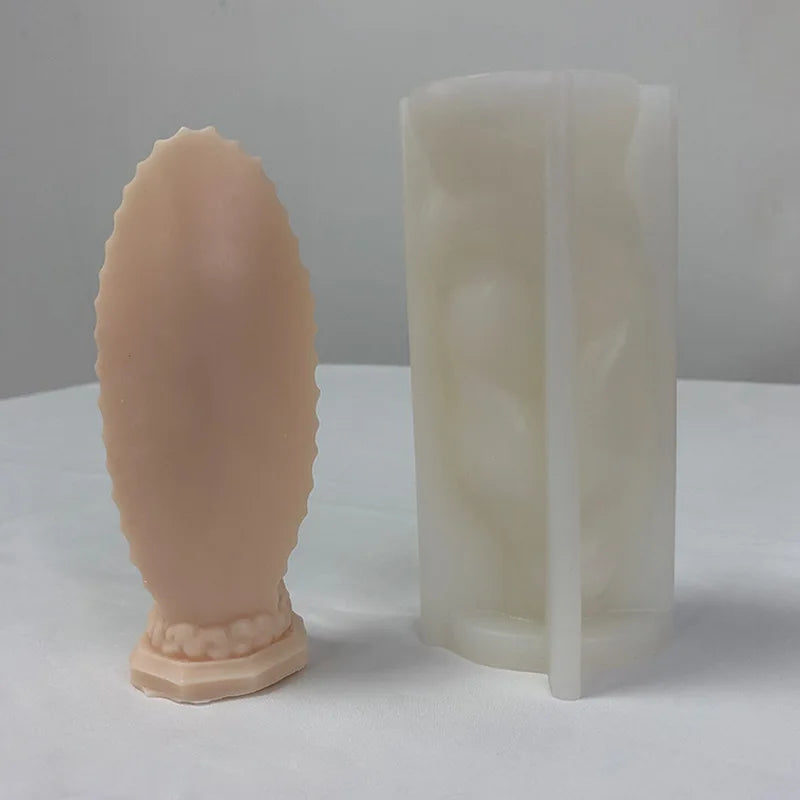 3D Virgin Mary Silicone Mold for Candles, Soap & Resin