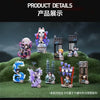 A collection of Demon Slayer figures in various poses and outfits displayed on a grassy mound.