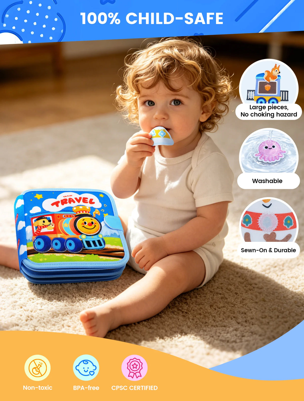 Montessori Busy Book for Toddlers – Quiet Activity Book with Life Skills & Pretend Play