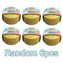 Six sets of yellow glitter dumpling squishy sensory stress relief toys packaged in clear plastic containers