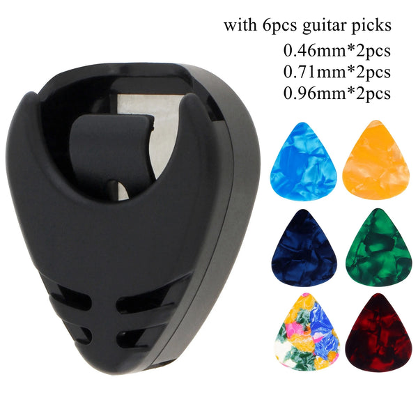 Adhesive Guitar Pick Holder with Celluloid Picks Set
