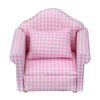 Pink gingham mini sofa and pillow set for dollhouse