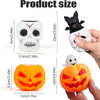 A set of Halloween squeeze stress balls featuring a pumpkin and a skull design.