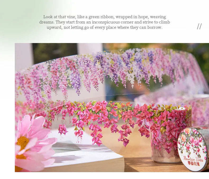 Fresh Vine-themed PET Decorative Tape Roll for Journaling & Crafting