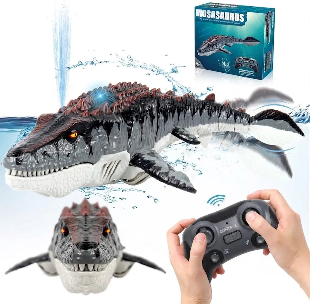 Remote Control Mosasaurus Dinosaur Water Toy with Spray Action