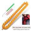 Orange 36cm braider with sparse teeth and a red hook for knitting or patchwork blanket