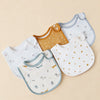 Soft Cotton Baby Bibs (5-Pack) with U-Shaped Catch-All Design