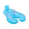 A light blue inflatable pool lounger for two with a sun canopy and backrest.