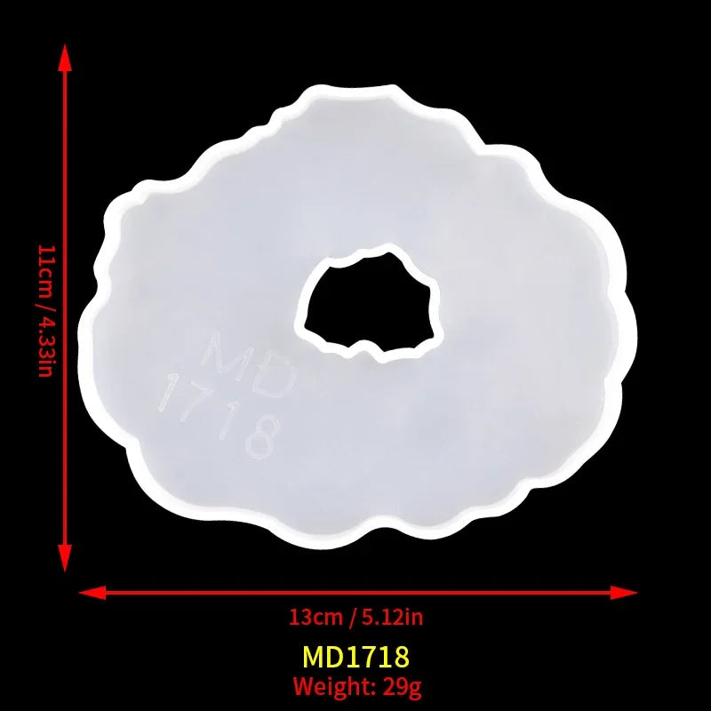 Flower-Shaped Silicone Coaster Mold for Epoxy Resin DIY