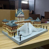 A detailed model of the Eiffel Tower built from LED-illuminated micro building blocks.