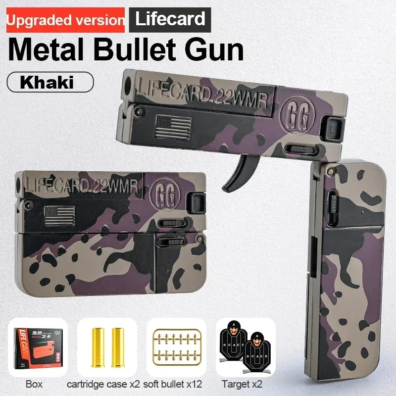 Metal Folding Gun Toy Pistol with Soft Bullets