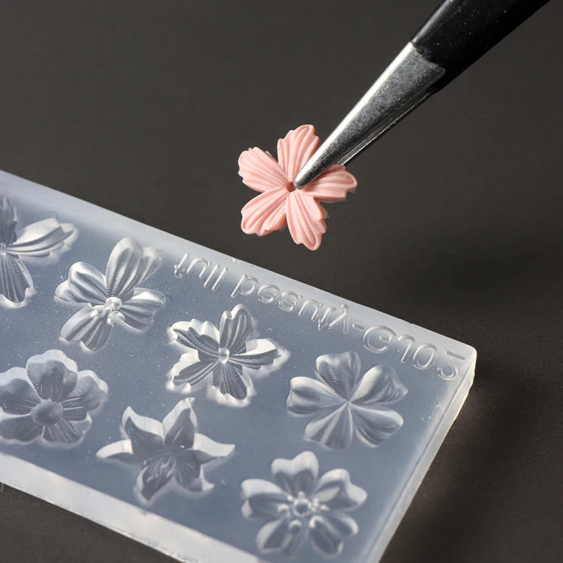 Floral Silicone Nail Art Stencils for 3D Design