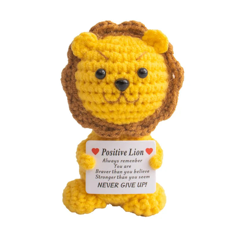 Handmade Crochet Lion Doll with Card
