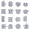 A collection of heart-shaped silicone molds for resin jewelry making in a light gray color.