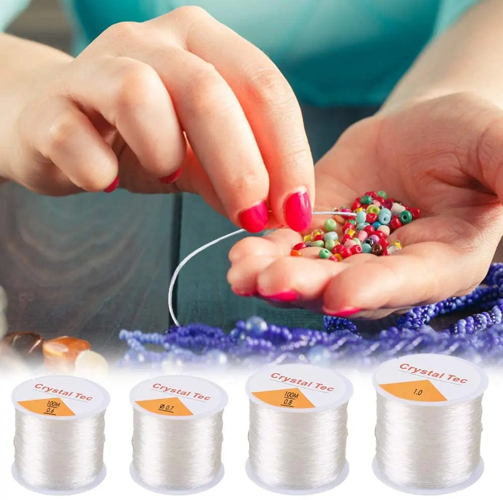 Elastic Crystal Beading Cord - 100m Roll for Jewelry Making