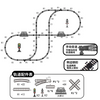Diagram showing the layout of a train track with various components like K1, H1, P1, and I1 sections.