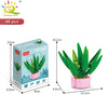 A set of 65 pieces of florist succulent building blocks in pink and green for desktop plant decor.