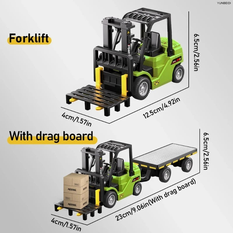 Miniature RC Forklift with Trailer and Bluetooth App Control