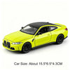 Yellow 1:32 scale diecast model car of an M4 and X3M with lights and sound