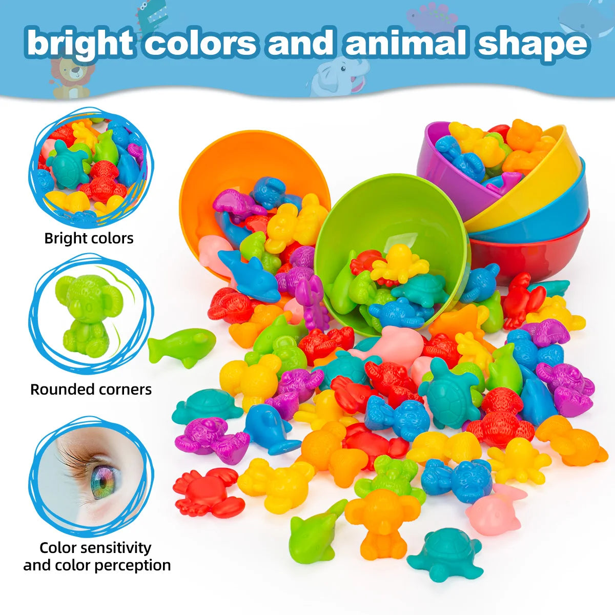 Dinosaur Counting and Sorting Toy Set for Toddlers